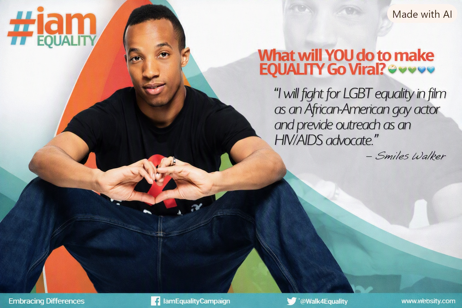 I Am Equality campaign print featuring Shaka Walker